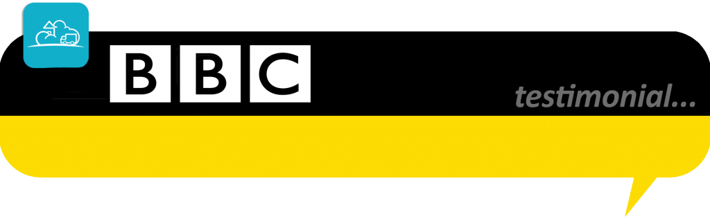 BBC logo in a speech bubble banner