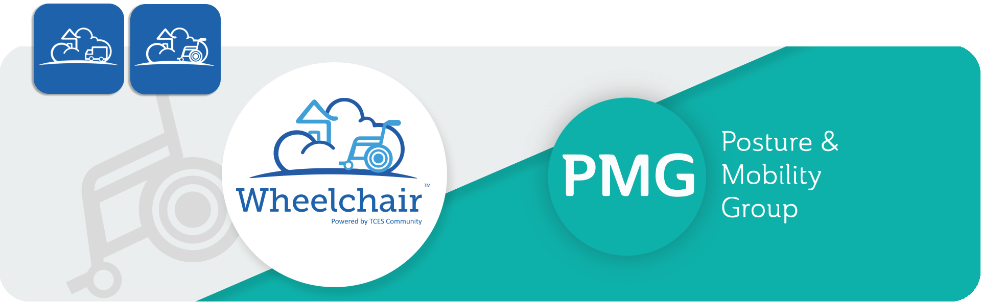 PMG logo and TCES Wheelchair